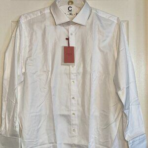 Men's Formal Dress Shirt Pink Shirtmakers London New With Tags white sze 18/45/R